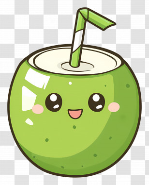 Coconut Water - Cute Coconut Drink Transparent PNG
