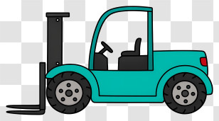 Forklift Truck - Turquoise Forklift For Lifting Transparent PNG