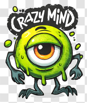 Crazy Mind - Crazy Mind Green Cyclops Mascot Transparent PNG
