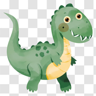 Cartoon Dinosaur - Adorable Cartoon Dinosaur With A Happy Expression Transparent PNG