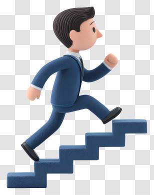 Businessman Climbing Stairs - Businessman Climbing Stairs Transparent PNG