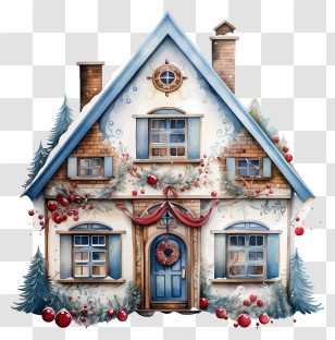 House With White Roof - Small Cute Doodle House Transparent PNG