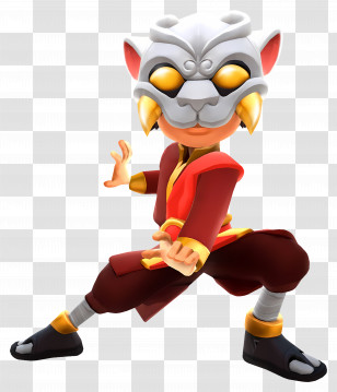 Subway Surfers - Masked Character In Martial Arts Pose Transparent PNG
