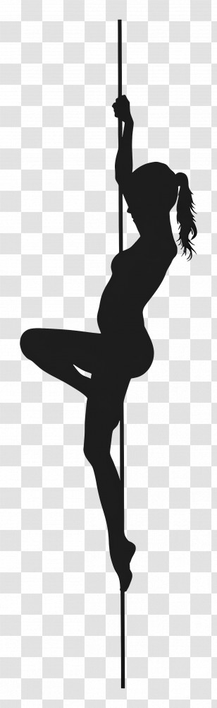 Pole Dancer Silhouette - Pole Dancer Silhouette Representation Transparent PNG