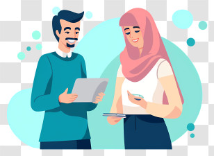 Cartoon Image - People Discussing Work Transparent PNG