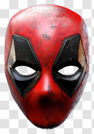 Deadpool Mask - Red Superhero Mask Transparent PNG