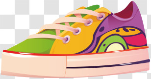 Colorful Sneakers - Colorful Sneaker With Artistic Design Transparent PNG