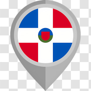 Dominican Republic Flag - Dominican Republic Flag In Map Pin Transparent PNG