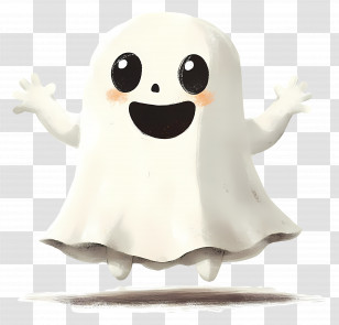 Ghost - Happy Cute Ghost Cartoon Transparent PNG