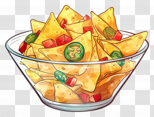 Nachos - Delicious Nachos In A Bowl Transparent PNG