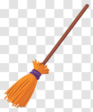 Halloween Broom - Orange Witch Broom Transparent PNG