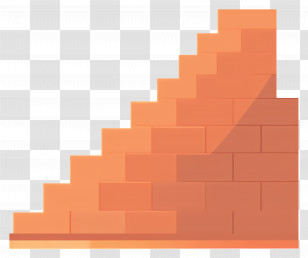 Brick Wall - Orange Brick Staircase Illustration Transparent PNG