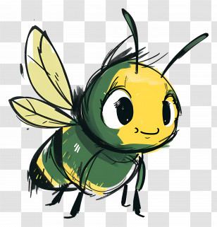 Cartoon Bee - Cartoon Bee Cartoon Bee With Happy Expression Transparent PNG