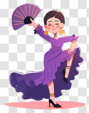 Flamenco Dancing - Flamenco Dancing Woman With Fan Transparent PNG