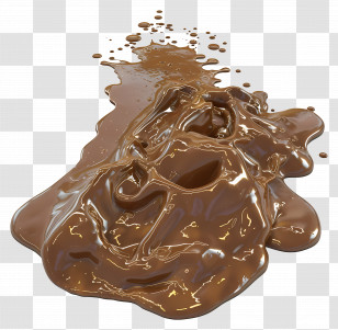 Mud Puddle - Realistic Chocolate Splash Rendering Transparent PNG