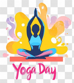 Yoga Day - Yoga Pose For Wellness And Fitness Transparent PNG