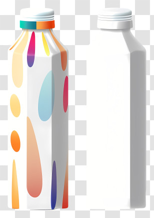 White Plastic Bottles - Colorful And Plain Milk Cartons Transparent PNG
