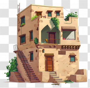 Indian House - Cartoon Style House Transparent PNG