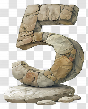 Number 5 - Stone Number 5 Transparent PNG