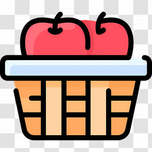 Apple Basket - Basket Of Apples Flat Icon Transparent PNG