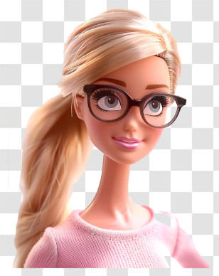 Barbie - Stylish Doll With Glasses Transparent PNG