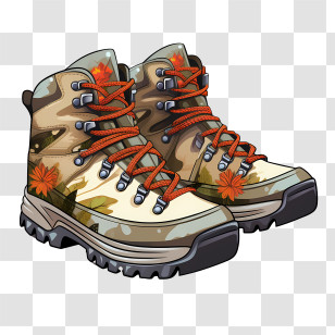 Boots - Camouflage Hiking Boots Illustration Transparent PNG