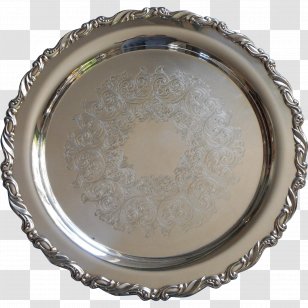 Silver Plate Platter Tray Tea Set Transparent PNG