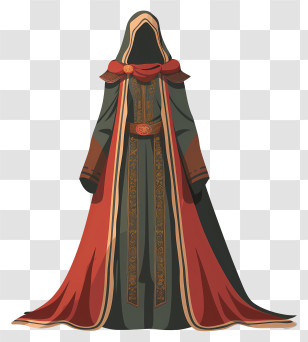 Middle Ages Costume - Mystic Hooded Cloak In Fantasy Style Transparent PNG