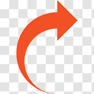 Red Arrow - Curved Orange Right Arrow Sign Transparent PNG