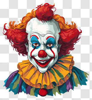 Clown - Colorful Clown Face Illustration Transparent PNG