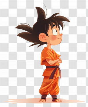 Goku - Cartoon Boy In Orange Outfit Transparent PNG