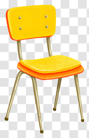 School Chair - Yellow Chair Transparent PNG