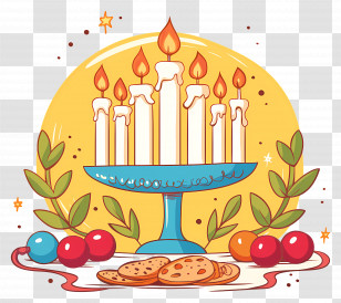 Hanukkah - Candles And Cookies For Hanukkah Transparent PNG