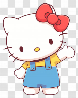 Cute Hello Kitty - Hello Kitty Character Illustration With Red Bow Transparent PNG