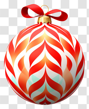 Red Ornament - Red And White Christmas Ornament Transparent PNG