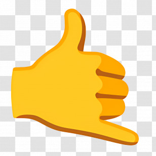 Call Me Hand Emoji - Shaka Hand Gesture Transparent PNG