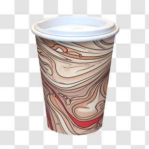 Paper Cup - Swirled Patterned Paper Cup Design Transparent PNG