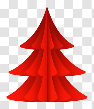 Christmas Tree - Abstract Red Christmas Tree Design Transparent PNG