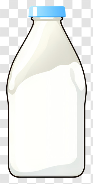 Glass Bottle - Simple Milk Bottle Illustration Transparent PNG