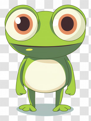 Keroppi - Green Cartoon Frog With Expressive Eyes Transparent PNG