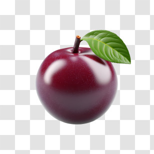 Plum - Glossy Ripe Dark Red Plum Transparent PNG
