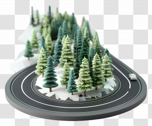 Road Forest - Curved Road Through Forest Transparent PNG
