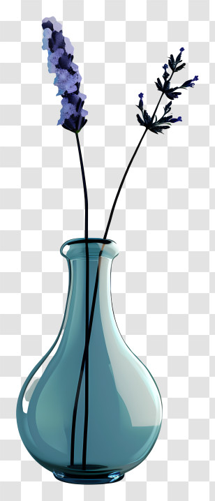 Lavender In Vase - Lavender Flowers In A Glass Vase Transparent PNG