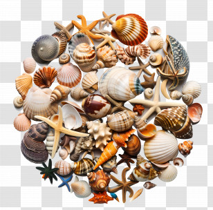 Beachcombing - Assorted Seashell Collection Transparent PNG
