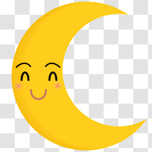 Moon - Happy Smiling Crescent Moon Cartoon Transparent PNG