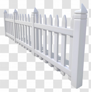 Picket Fence - White Fence Illustration Transparent PNG