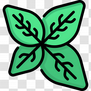 Basil - Green Leaves Eco Icon Transparent PNG