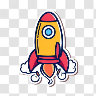 Cartoon Rocket - Cartoon Style Rocket Illustration Transparent PNG