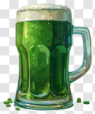 Realistic Style Green Beer - Festive Green Beer In A Mug Transparent PNG