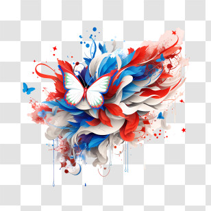 Costa Rica Independence Day - Colorful Butterfly And Abstract Art Transparent PNG